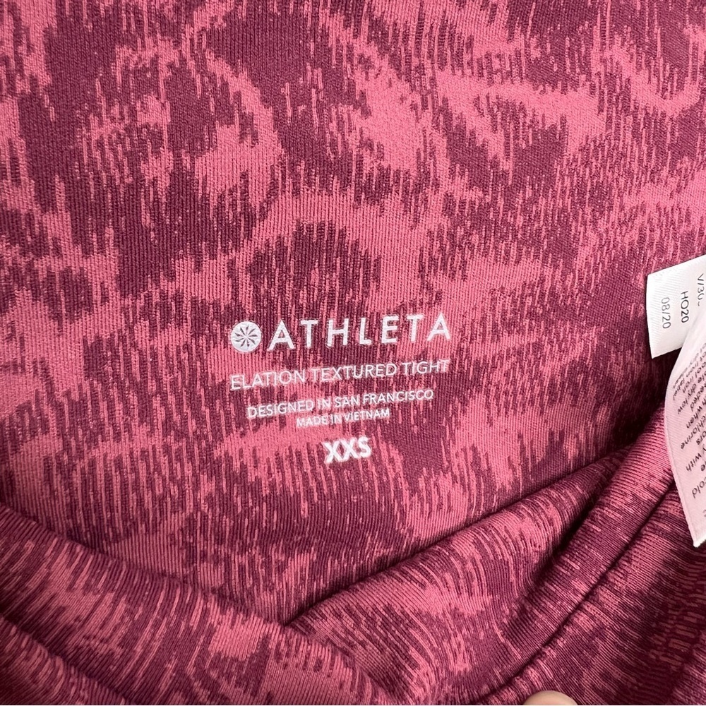 ATHLETA Maroon Printed Elation Textured Tight Leggings - Picture 4 of 6